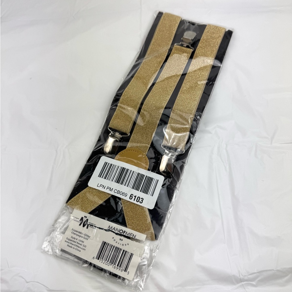 Gold Suspenders with Silver Clips